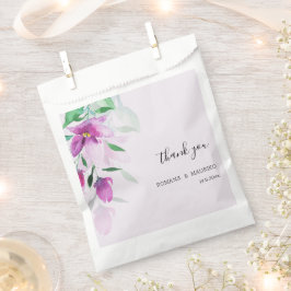 ボヘミアンバイオレットウォーターカラーアートフラワー フェイバーバッグ