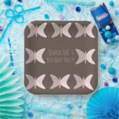 ボヘミアンバタフライパステルピンク誕生日 ペーパープレート (パーティー)