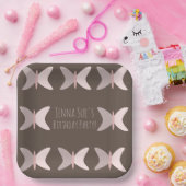 ボヘミアンバタフライパステルピンク誕生日 ペーパープレート (パーティー)