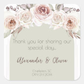 ボヘミアンバラアーチ結婚式の引き出物 スクエアシール (正面)