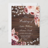 ボヘミアンバラ素朴ウッド結婚式招待状 招待状 (正面)