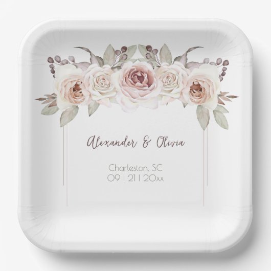 ボヘミアンバラ結婚ズ ペーパープレート (正面)