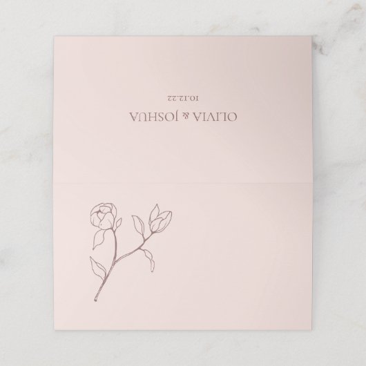 ボヘミアンバラ結婚フローラのテーブル座席表 プレイスカード (外部開封)
