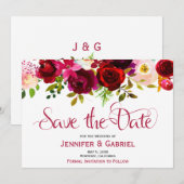 ボヘミアンバルバドゥ マルサラ フラワーのSave the Date セーブザデート (正面/裏面)