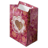 ボヘミアンバレンタインウィムジー3Dバレンタイン結婚式 ミディアムペーパーバッグ (正面アングル)