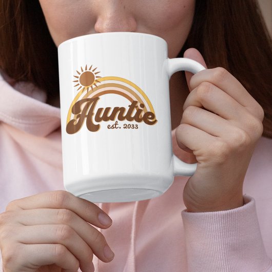 ボヘミアンバーンオレンジレインボーサンアウンティレトロ コーヒーマグカップ