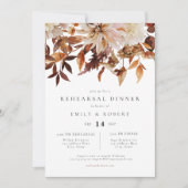 ボヘミアンバーントオレンジ秋フローラリハーサルディナー 招待状 (正面)