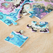 ボヘミアンパカラフルステルフラクタルマーブル抽象芸術 ジグソーパズル (側面)