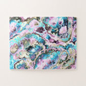 ボヘミアンパカラフルステルフラクタルマーブル抽象芸術 ジグソーパズル (横)