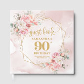 ボヘミアンパステルピンク金ゴールドグリッタープオーニー90th ゲストブック (正面)