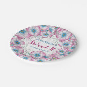 ボヘミアンパステルフローラピンクブルースウィート16 ペーパープレート (アングル)