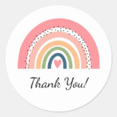 ボヘミアンパステルレインボーwithハートサンキューユア ラウンドシール (正面)