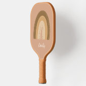 ボヘミアンパターン（の模様が）あるレインボウのスクリプト名 ピックルボールラケット (左)