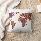 ボヘミアンパターン（の模様が）あるワールドマップステートメント枕 クッション (ブランケット)