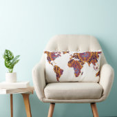 ボヘミアンパターン(の模様が)あるワールドマップステートメント枕 ランバークッション (椅子)