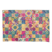 ボヘミアンパッチワークタイルデザイン 枕カバー (正面左)