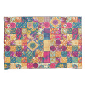 ボヘミアンパッチワークタイルデザイン 枕カバー (正面右)