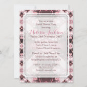 ボヘミアンパッチワークピンクブライダルシャワー招待状 招待状 (裏面)