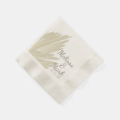 ボヘミアンパンパシンプルスベージュブラウンウェディングパーティー 縁ありカクテルナプキン (角)