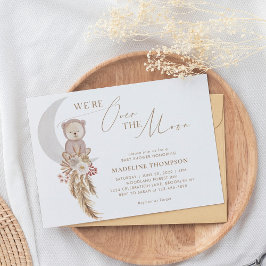 ボヘミアンパンパスアワーズオンザムーンベアーベイビーシャワー 招待状