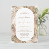 ボヘミアンパンパスグラスアイボリー結婚ズ 招待状 (スタンド正面)