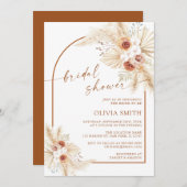 ボヘミアンパンパスグラステラコッタブライダルシャワー 招待状 (正面/裏面)