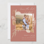 ボヘミアンパンパスグラスフォト結婚ズ セーブザデート (正面)