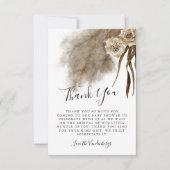 ボヘミアンパンパスグラスフローラ秋ベビーシャワー サンキューカード (正面)