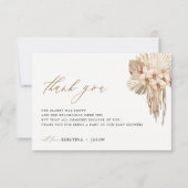 ボヘミアンパンパスグラスベビーシャワーサンキューカード サンキューカード (正面)