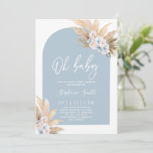 ボヘミアンパンパスグラスベビーシャワーボーイ招待状 招待状 (スタンド正面)