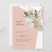 ボヘミアンパンパスグラスボホボタニカル結婚ズ 招待状 (正面)