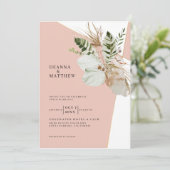 ボヘミアンパンパスグラスボホボタニカル結婚ズ 招待状 (スタンド正面)