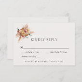 ボヘミアンパンパスグラス結婚ズの応答カード 招待状 (正面/裏面)