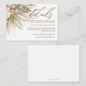 ボヘミアンパンパスグラス自然トーン結婚ズ詳細 エンクロージャーカード (正面/裏面)