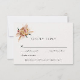 ボヘミアンパンパスグラス ウェディング レスポンス カード