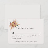 ボヘミアンパンパスグラス ウェディング レスポンス カード (正面/裏面)