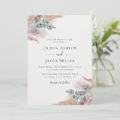 ボヘミアンパンパスグラス ナチュラルウェディング 招待状 (スタンド正面)