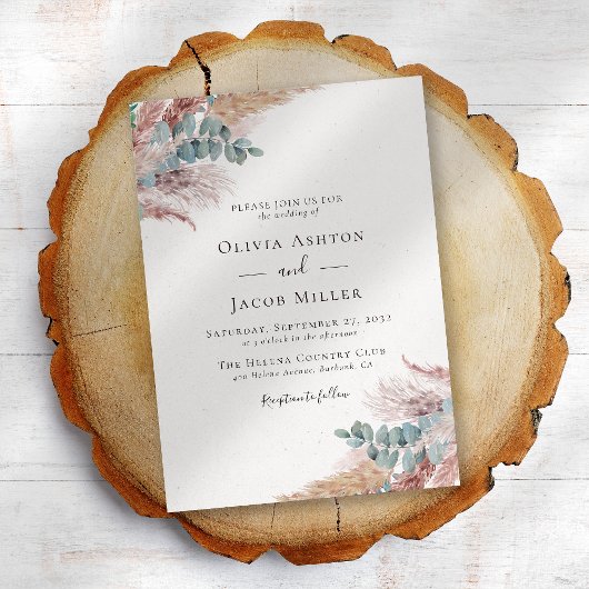 ボヘミアンパンパスグラス ナチュラルウェディング 招待状