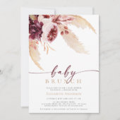 ボヘミアンパンパストロピカルグラスベビーシャワーブランチ 招待状 (正面)