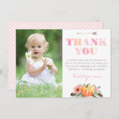 ボヘミアンパンプキンバラ秋バースデーパーティー写真 サンキューカード (正面/裏面)