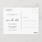 ボヘミアンパーソナライズされたトロピカルフォト日付を保存 ポストカード (裏面)