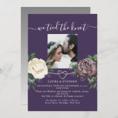 ボヘミアンパープルウェディングレセプション 招待状 (正面/裏面)
