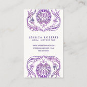 ボヘミアンパープルウォーターカラーフローラデザイン 名刺 (裏面)