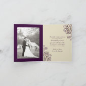 ボヘミアンパープルスパイラル ウェディング フォト サンクス サンキューカード (内部)