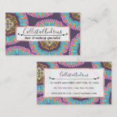 ボヘミアンパープルピンクイエローレースマンダラス 名刺 (正面/裏面)