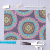 ボヘミアンパープルピンクイエローレースマンダラス 薄葉紙 (クラフト)