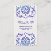 ボヘミアンパープル&アクアウォーター色フローラデザイン 名刺 (裏面)