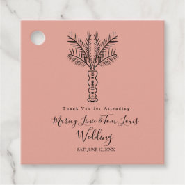 ボヘミアンパームツリーハンドドロー紙クラフト フェイバータグ