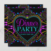 ボヘミアンヒッパイライツディナーパーティの招待状 招待状 (正面/裏面)