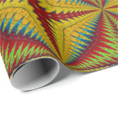 ボヘミアンヒッパイレッドイエローヴィンテージ部族 ラッピングペーパー (ロールコーナー)